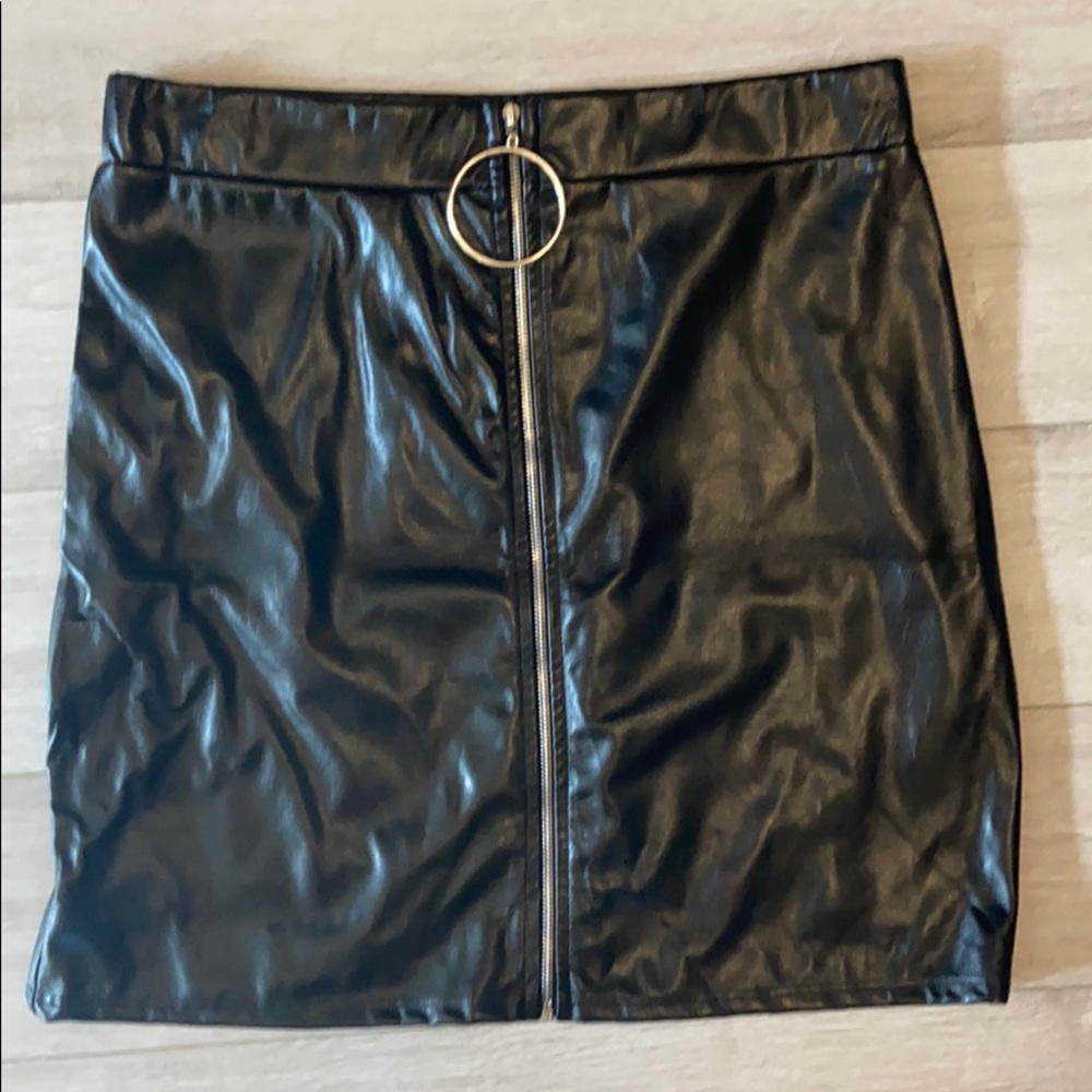 Black zip up skirt